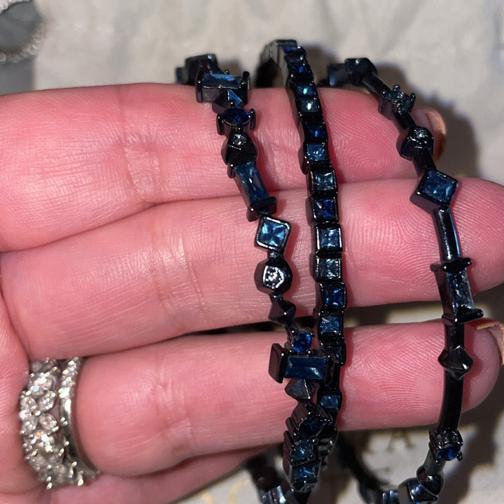 Kendra scott navy gunmetal bangles
